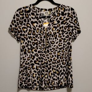 Anne Klein - Leopard Print Top - Size S